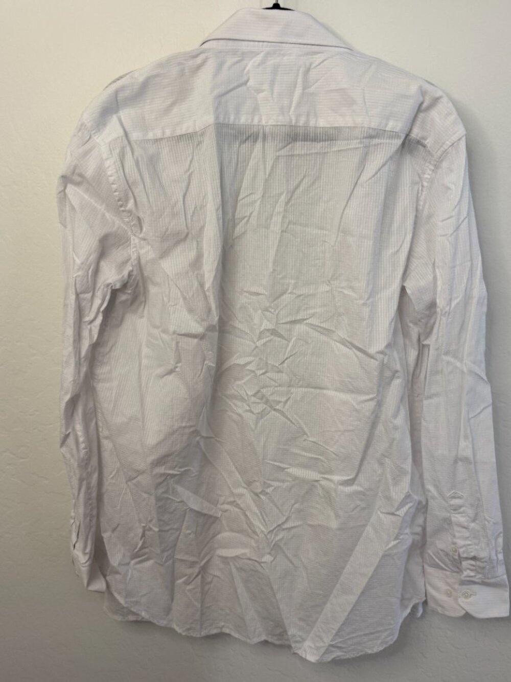 Sahara Slim Fit White Tonal Stripe Long Sleeve Button Down Shirt | Size XXL - Picture 3 of 3